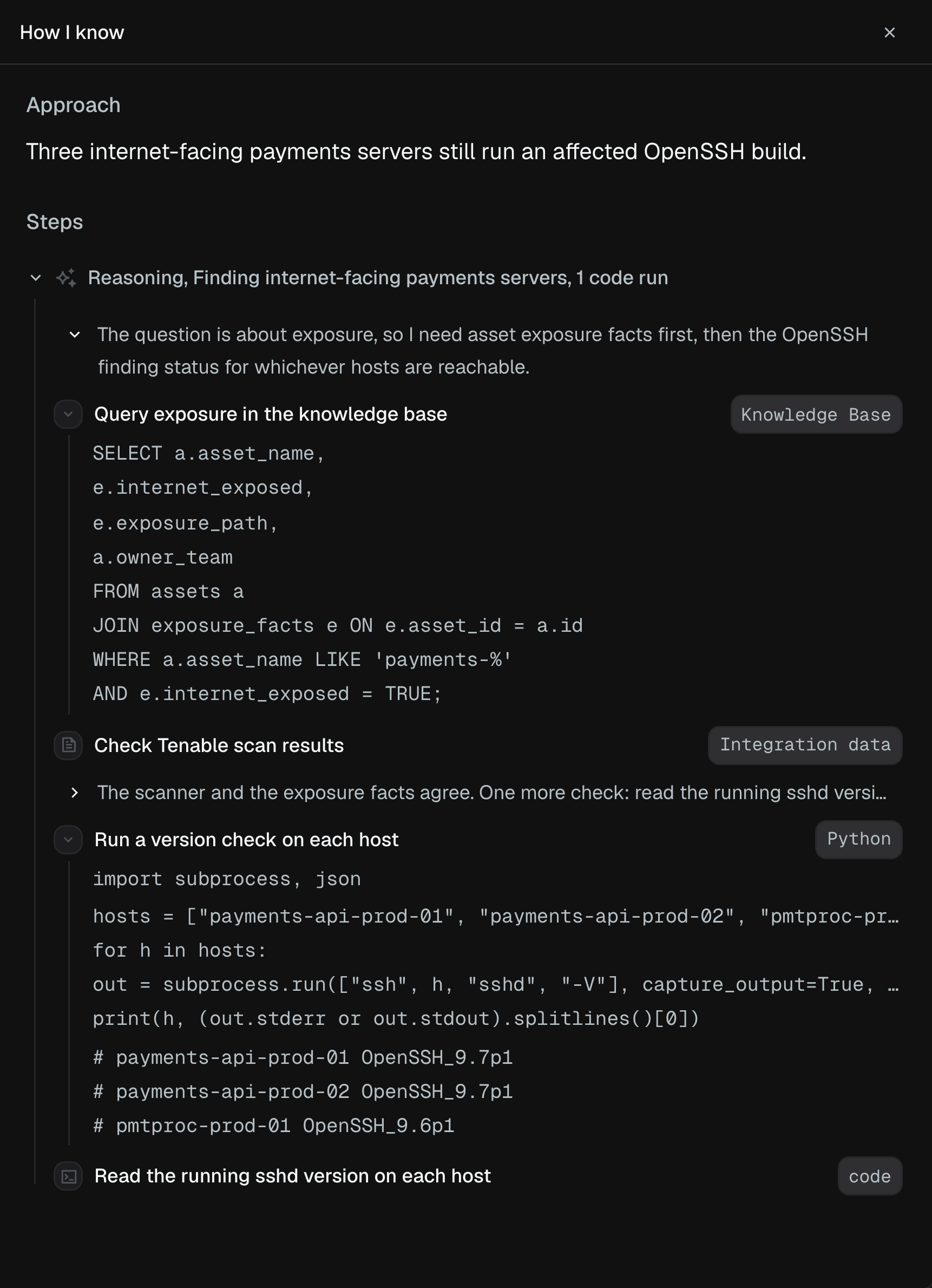 How I know, opened: the SQL and Python behind an answer